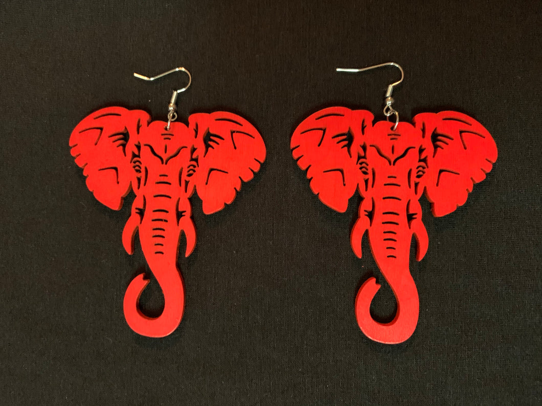 Earrings Wooden DST Elephant Trunk