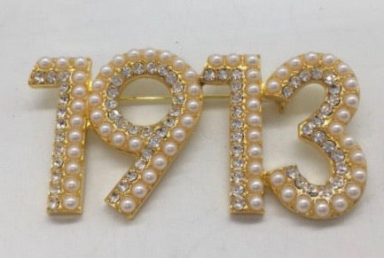 Brooch 1913 Pearl & Rhinestone