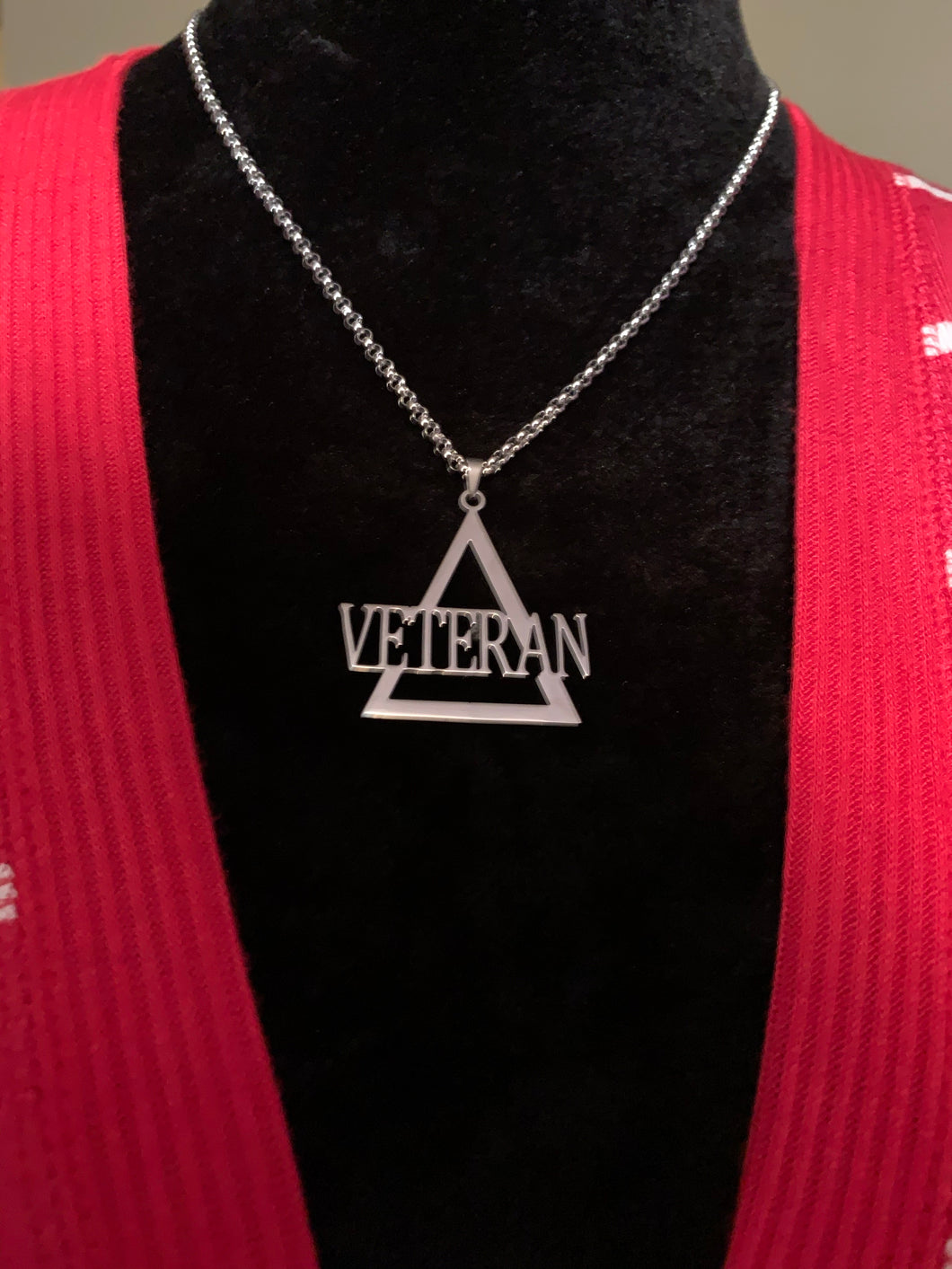 (Clearance) Necklace Veteran Stainless Steel 18”