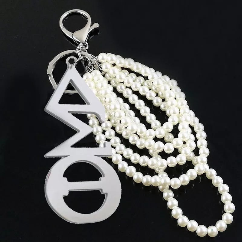 Keychain Pearl & Stainless Steel